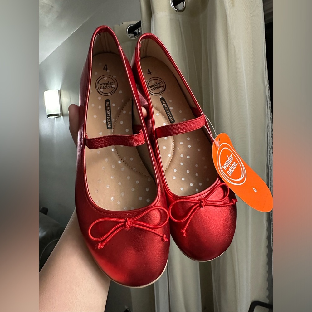 Wonder Nation Red Kids Ballet Flats